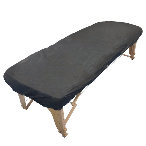 ZMDREAM Case of 100 Disposable Fitted Massage Table Sheets Bed Covers 82 x 35 inches Black