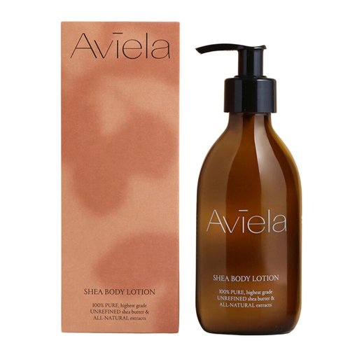 Aviela Shea Body Lotion, Contains Cocoa Butter, Extremely Hydrating & Moisturising, Vegan & Cruelty Free, 100% Natural, 250ml