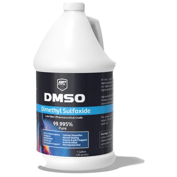 BP Life DMSO, 99.995% Pure Pharmaceutical Grade, 1 Gallon Dimethyl Sulfoxide, Low Odor