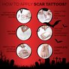 60 SHEET Halloween Scar Tattoos, 60 Sheet Halloween Zombie Scars Tattoo Stickers Fake Scab Blood Special Fx Costume Makeup Props, Halloween Make Up Party Scar Tattoo Masquerade Prank Prop Decorations