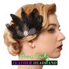 GENBREE Flapper Headpiece Black Feather Hair Clip Rhinestone 1920s Feather Headbands Prom Party Head Accessories for Women and Girls (Style 1)