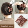 LOVEF 2 Pieces Stretchy Double Comb Hair Clip Adjustable Elastic Hair Comb No Crease Hair Pins Hair Accessories for Women Curly Thick Wavy Hair Ponytail