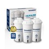 Wamery Certified Alkaline Water Filter Replacement Fits Brita Pitcher Cartridges 3-Pack, Increases Water pH.