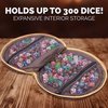 CASEMATIX Wearable Dice Shield Case for Up To 300 Dice with 7 Included RPG Dice - 10.25" Soft Roleplaying Dice Storage & Travel Dice Case with Netted Internal Zipper Pouches