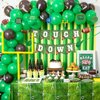 DMIGHT Football Party Supplies, 178 Pcs Set - Balloon, Plate, Cake Toppers, Napkin, Bottle Label, Sticker, Sign, Swirl Decoration, Banner, Tablecloth for Football Birthday Party Gameday Decorations
