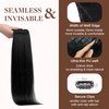GOO GOO Clip in Hair Extensions Real Human Hair, 16inch 130g 9Pcs, 1 Jet black, Remy Human Hair Extensions Clip ins for Women, Natural Human Hair