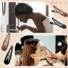 80 Pcs 2.7" Big Metal No Slip Snap Hair Barrettes and Pins for Women, Girls, and Teens - Hair Accessories Gift Set (Black, Brown)
