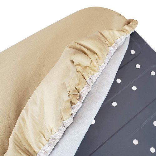 Homz 1925042 Deluxe Replacement Cover and Pad for Standard Width Ironing Board, 13-15" W x 53-55" L, Butter Cream Solid