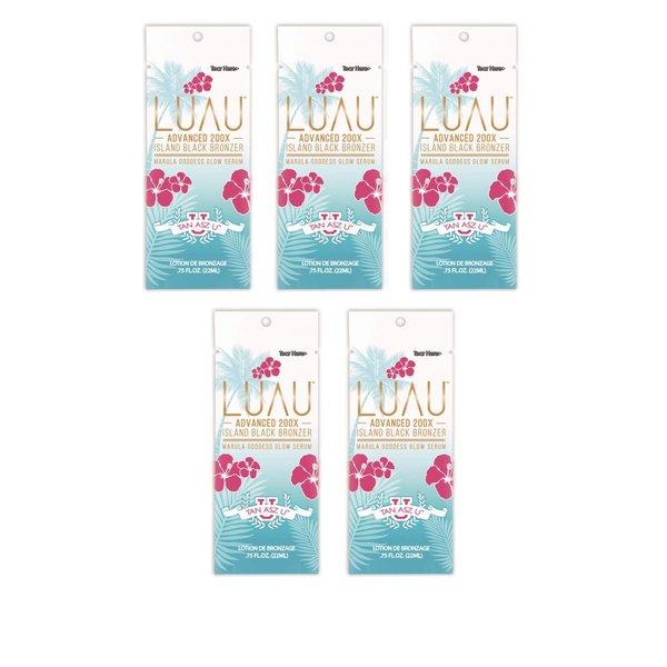 Lot Of 5 Luau 200X Black Bronzer Tanning Lotion Packets