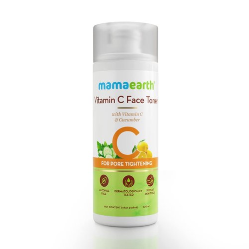 Mamaearth Vitamin C Face Toner with Cucumber & Witch Hazel | Pore Tightening & Hydrating Formula | Clears Oil & Impurities & Restores pH Balance | Alcohol-Free | 6.76 Fl Oz (200ml)