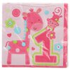 Amscan One Wild Girl 1st Birthday Luncheon Napkins, 6.5", Pink