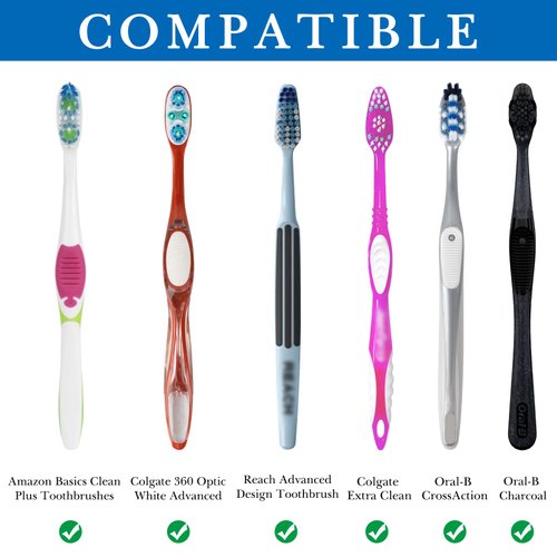 Linkidea Travel Toothbrush Head Covers with Suction Cup Portable Wall Mount Toothbrush Holder, Toothbrush Cap Case Box Convenient for Travel, Outdoor (3PCS)