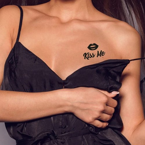 2pcs Kiss Me Temporary Tattoos