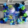 HILAVO Purple Blue Black Green Balloon Garland Kit Video Game Party Balloons Arch with Metallic Purple Latex Helium Balloon for Boys Gamer Theme Night Birthday Baby Shower Party Decorations Supplies