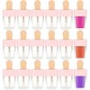 RONRONS 30 Pieces Pink Ice-cream Shaped Lip Gloss Tubes Cute Empty Lipgloss Container Plastic Mini Lipgloss Tubes with Wand DIY Cosmetics for Bulk Small Business, 8ml/0.27Oz