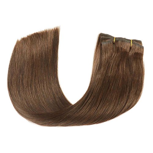 Clip in Hair Extensions Human Hair 100% Brazilian Virgin Human Hair 8pcs Per Set with 18Clips Double Weft Clip in Human Hair Extensions (14 Inch, #4 Chotolate Brown)