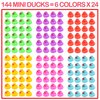 144-Pack Mini Rubber Ducks Set, Mini Colorful Rubber Duckies Bath Toy for Child,Float & Squeak Tiny Ducks Pool Toy Set for Kids Party Favors,Birthday Party Supplies,Prize Rewards