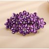 Missgrace Boho Flower Floral Hair Barrette Blue Pink Purple Champagne Bridal Wedding Prom Party Shiny Hair Comb Crystal Rhinestones Women Hair Barrette Clip Hair Accessories for Women (Purple)