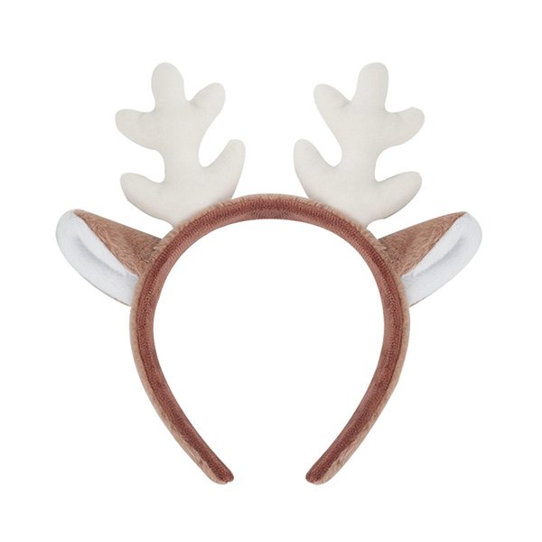 Totelux Reindeer Antlers Headband Christmas Hair Band Cute Deer Ears Hair Accessories for Women Adult Christmas Cosplay Costume Party Supplies White