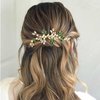 BETITETO Pearl Crystal Hair Comb Bridal Green Rhinestone Gold Vine Hair Piece Accessories for Wedding Women