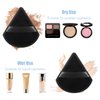 Pimoys 6 Pieces Powder Puff Face Soft Triangle Makeup Puff for Loose Powder Body Powder, Wedge Shape Velour Cosmetic Sponge for Contouring, Under Eyes and Corners, Beauty Makeup Tools