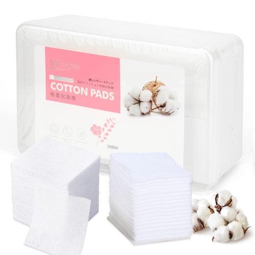 1000 Pcs Ultra Thin Makeup Facial Cotton Pads, Soft Lint Free Dry Nails/Lips/Eyes Polish Remover Pads, Square Cosmetic Beauty Cotton Pads, Non-Woven Cotton Makeup Remover