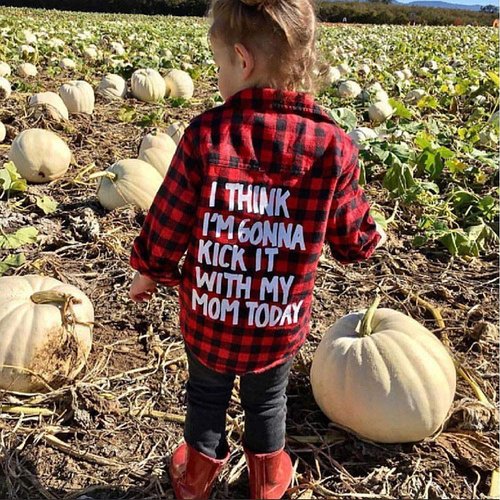 MERSARIPHY Toddler Baby Plaid Jacket Baby Boy Girl Button Down Shirt Tops Fall Winter Coat for Kid (Red Plaid, 6-12Months)