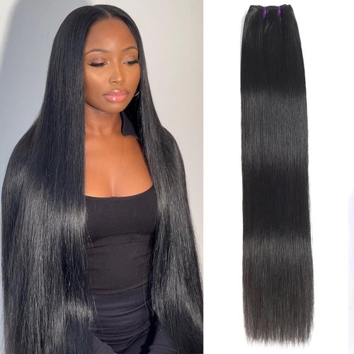 Vanlov 20 Inch Straight Human Hair Bundles 1 Bundle human hair straight 100% Unprocessed Remy Hair Bundles Raw Hair Extensions Natural Color for Women
