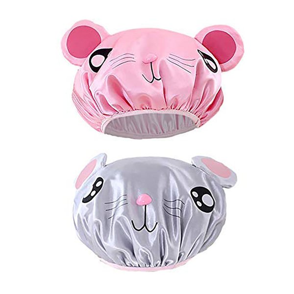 G2PLUS Kids Shower Cap, 2PCS Funny Cute Cartoon Bath Hat, Waterproof Shower Bath Caps for Kids, Elastic Bath Cap for Boys or Girls