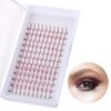 Glitter Lash Extensions, UHOMENY False Lashes for Eyelash Extensions D Curl Cosplay Eye Lashes Single Lash Spike Eyelash Extension Party Makeup Eyelashes, Mix 11-16mm (Light pink)