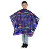 Kids Barber Cape For Hair Cutting at Home or Salon, Barber Shop Haircut Cape for Big Boys Adjustable Neck with Snaps, Monster Truck