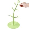 World Backyard Plastic 6 Mugs Holder Tree Cups Hanging Stand Green with Bird & House Sign, Coffee Tea Cup Rack Counter Bar Accessory
