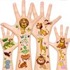 Leesgel Jungle Theme Party Supplies, Temporary Tattoos for Kids Tattoos, Wild One Safari Birthday Decorations Zoo Animal Birthday Party Supplies (62 Styles Metallic Glitter Tattoos)