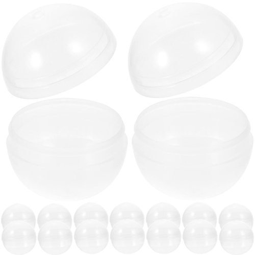 Uonlytech 50pcs Vending Machine Capsules 1.7 Inch 45mm Translucent Round Capsules Plastic Refillable Balls for Gumball Machines