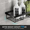 Moforoco Shower Caddy Shelf Organizer Rack, Self Adhesive Black Bathroom Shelves Basket, Home Farmhouse Wall Inside Organization and Storage Decor Rv Accessories, First Apartment Essentials