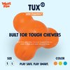 West Paw Zogoflex Tux Treat Dispensing Dog Chew Toy – Interactive Chewing Toy for Dogs – Dog Enrichment Toy – Dog Games for Aggressive Chewers, Fetch, Catch – Holds Kibble, Treats, Small 4", Tangerine