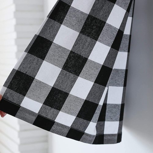 NATUS WEAVER Buffalo Check Curtains 54 inch Length Kitchen Living Room Bedroom Black and White Gingham Plaid Window Curtain Panels Basement Drapes 2 Panels Grommet Top Window Treatment Set