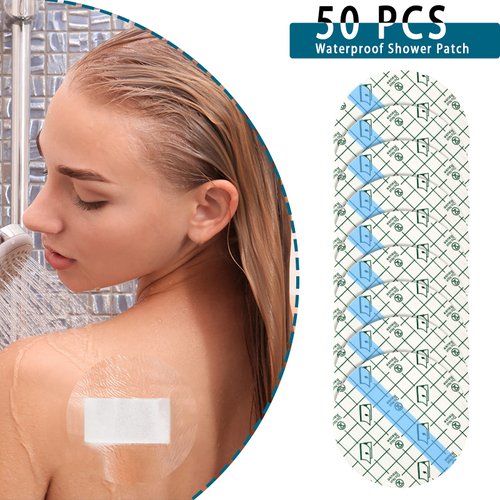 50 Pieces Transparent Film Dressing Clear Waterproof Bandages Transparent Stretch Adhesive Bandage Cover Round Shower Patch Shield Tattoo Tape Wrap Protection Supplies (4 Inch)