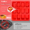 Silicone Mini Loaf pan, Walfos 12 Cavities Mini Bread Pan Brownie Pan, Food Grade & Non-stick, Ideal For Mini Bread, Brownie, Cornbread, Cheesecake & Chocolate, Set of 2