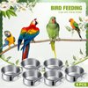 Sabary 6 Pieces Stainless Steel Pet Feeder Water Bowl 10 oz Bird Parrot Feeders Water Cage Bowls with Holder Bird Feeding Dish Cups for Bird Parrot Cockatiel Small Animal