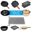 Cast Iron Scrubber 316 Stainless Steel Cast Iron Skillet Cleaner 8"x6" Chainmail Scrubber Scraper Chain Mail Link Scrub for Cast Iron Pre-Seasoned Pans, Griddles, BBQ Grills, and Pot Cookware Cleaning