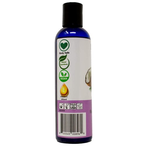 Coconut Flavored Massage Oil for Couples – Edible Massaging Lotion with Vitamin E, Sweet Almond and Coconut Oil is Non Sticky and Gentle on Skin – Natural, Relaxing and Vegan (4 oz)