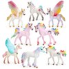 UANDME 8pcs Unicorn Toy Figurine Set Unicorn Cake Toppers for Party, Birthday, Imaginative Toy Gift for Kids