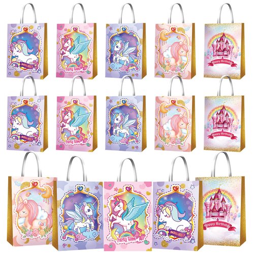 KULUJIA 20 PCS Party Favor Bags for Birthday Party Supplies, Party Gift Goody Treat Candy Bags Goodie Bags for Party Girls Kids Birthday Decorations