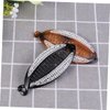 FRCOLOR Hair Clip for Women Small Banana Clips for Thin Hair Curly Hair Crystal Pearl Ponytail Clip Banana Claw Clip 2pcs