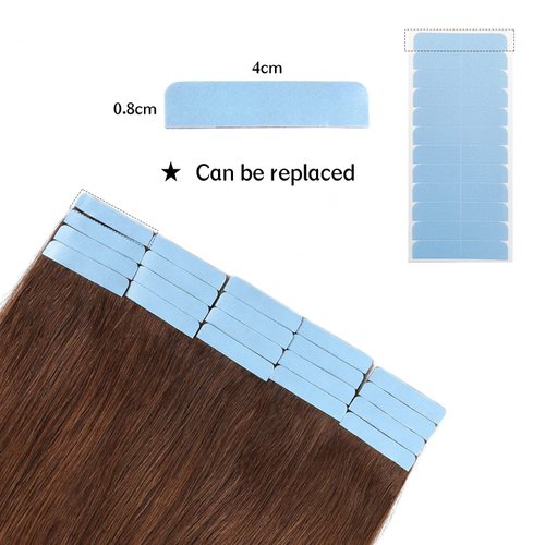 YILITE 60Pieces Hair Extensions Tape, Bule Tape in Tape Replacement 4X0.8cm Tape for Tape in Hair Extensions, Tape for Hair Extensions Adhesive (60Pieces Blue)