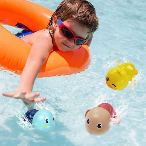 ITCFBSCW Bath Toys, 3 Pack Swimming Turtle Bath Toys for Toddlers , Water Pool Toys for Baby Toddler Toys Floating Wind-up Infant Bathtub Toys (1)