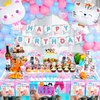 HJINGY Cat Birthday Party Supplies, Cat Birthday Party Decorations for Girls/Boys with Cat Balloons, Cat Backdrop, Tablecloth, Cat Birthday Banner, Cake Toppers, Cat Party Plates Napkins etc
