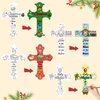 CY2SIDE 80PCS Color Your Own Christmas Nativity Cross Make Your Own Nativity Scene Cross Ornaments for Kids DIY Christmas Christian Religious Sunday School Crafts for Kids and Fun Home Activities