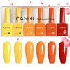 CANNI 6Pcs 9ml Yellow Gel Nail Polish Set- Orangr Red Yellow Gel Polish Kit DIY at Home Salon Christmas New Year's Gifts for Girls